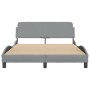 Estructura de cama con cabecero de tela gris claro 140x190 cm de , Camas y somieres - Ref: Foro24-373165, Precio: 143,58 €, D...