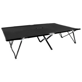 Tumbona doble plegable acero negra de vidaXL, Tumbonas - Ref: Foro24-47760, Precio: 133,22 €, Descuento: %
