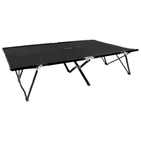 Tumbona doble plegable acero negra de vidaXL, Tumbonas - Ref: Foro24-47760, Precio: 124,48 €, Descuento: %