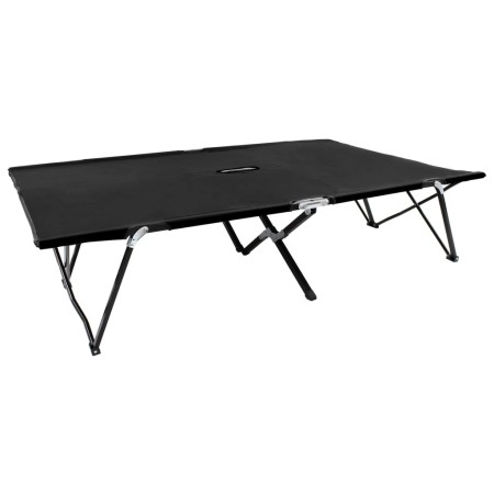 Tumbona doble plegable acero negra de vidaXL, Tumbonas - Ref: Foro24-47760, Precio: 133,22 €, Descuento: %