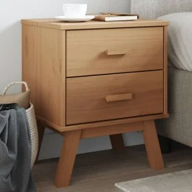Mesita de noche OLDEN madera maciza de pino marrón by , Nightstands - Ref: Foro24-358582, Price: 67,38 €, Discount: %