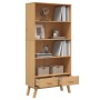 Estantería de 4 niveles OLDEN madera maciza de pino marrón de , Librerías y estanterías - Ref: Foro24-358612, Precio: 216,78 ...