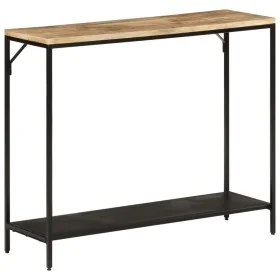 Mesa consola madera maciza mango rugosa y hierro 90x30x75 cm de , Mesas auxiliares - Ref: Foro24-372729, Precio: 86,49 €, Des...