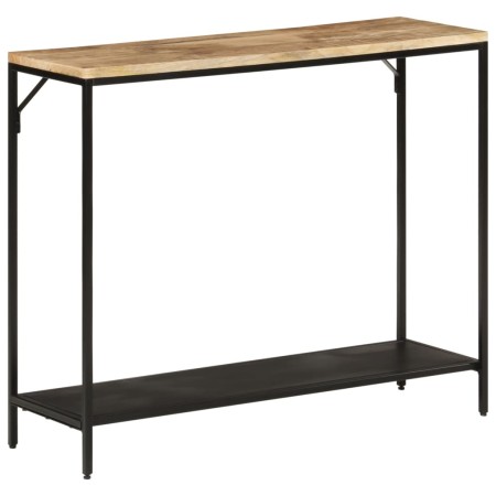 Mesa consola madera maciza mango rugosa y hierro 90x30x75 cm de , Mesas auxiliares - Ref: Foro24-372729, Precio: 95,58 €, Des...