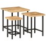 Mesas apilables 3 piezas madera de mango rugosa maciza y hierro de , Mesas auxiliares - Ref: Foro24-372736, Precio: 74,63 €, ...