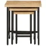 Mesas apilables 3 piezas madera de mango rugosa maciza y hierro by , Side tables - Ref: Foro24-372736, Price: 51,67 €, Discou...