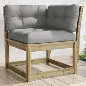 Sofá esquinero jardín y cojines madera impregnada 73x73x78 cm by , Outdoor sofas - Ref: Foro24-844688, Price: 101,83 €, Disco...