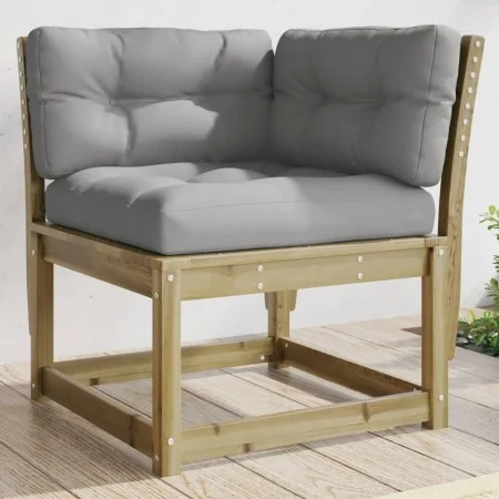 Sofá esquinero jardín y cojines madera impregnada 73x73x78 cm de , Sofás de exterior - Ref: Foro24-844688, Precio: 101,83 €, ...