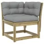 Sofá esquinero jardín y cojines madera impregnada 73x73x78 cm de , Sofás de exterior - Ref: Foro24-844688, Precio: 101,83 €, ...