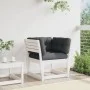 Sofá de jardín reposabrazos cojines madera maciza pino blanco de , Sofás de exterior - Ref: Foro24-844695, Precio: 108,77 €, ...