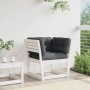 Sofá de jardín reposabrazos cojines madera maciza pino blanco de , Sofás de exterior - Ref: Foro24-844695, Precio: 109,77 €, ...