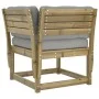 Sofá esquinero jardín y cojines madera impregnada 73x73x78 cm de , Sofás de exterior - Ref: Foro24-844688, Precio: 101,83 €, ...