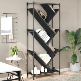 Estantería de madera de ingeniería y metal negro 79x30x180 cm de , Librerías y estanterías - Ref: Foro24-845431, Precio: 97,8...
