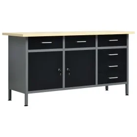 Black steel workbench 160x60x85 cm by vidaXL, Work tables - Ref: Foro24-145348, Price: 557,87 €, Discount: %