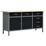 Banco de trabajo de acero negro 160x60x85 cm de vidaXL, Mesas de trabajo - Ref: Foro24-145348, Precio: 434,49 €, Descuento: %