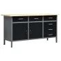 Banco de trabajo de acero negro 160x60x85 cm de vidaXL, Mesas de trabajo - Ref: Foro24-145348, Precio: 557,87 €, Descuento: %