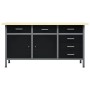 Banco de trabajo de acero negro 160x60x85 cm de vidaXL, Mesas de trabajo - Ref: Foro24-145348, Precio: 434,49 €, Descuento: %