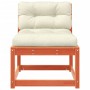 Sofás jardín con cojines 2 uds madera maciza pino marrón cera de , Sofás de exterior - Ref: Foro24-844706, Precio: 167,06 €, ...