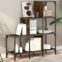 Estantería madera ingeniería y metal roble ahumado 92x30x102 cm de , Librerías y estanterías - Ref: Foro24-845438, Precio: 69...