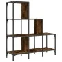 Estantería madera ingeniería y metal roble ahumado 92x30x102 cm de , Librerías y estanterías - Ref: Foro24-845438, Precio: 69...