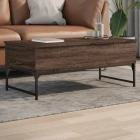 Mesa de centro madera ingeniería metal roble marrón 100x50x40cm by , Coffee table - Ref: Foro24-845380, Price: 78,66 €, Disco...