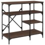 Estantería de cocina madera ingeniería metal marrón 90x40x84 cm de , Contenedores para utensilios de cocina - Ref: Foro24-845...