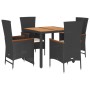 Set de muebles jardín 5 pzas con cojines ratán sintético negro de , Conjuntos de jardín - Ref: Foro24-3277506, Precio: 506,57...