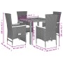 Set de muebles jardín 5 pzas con cojines ratán sintético negro de , Conjuntos de jardín - Ref: Foro24-3277506, Precio: 506,57...