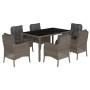 Set comedor jardín 7 pzas y cojines ratán sintético gris de , Conjuntos de jardín - Ref: Foro24-3211857, Precio: 825,55 €, De...