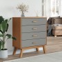 Cómoda de cajones OLDEN madera maciza de pino gris y marrón de , Cajoneras - Ref: Foro24-358589, Precio: 128,93 €, Descuento: %