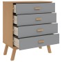 Cómoda de cajones OLDEN madera maciza de pino gris y marrón de , Cajoneras - Ref: Foro24-358589, Precio: 128,93 €, Descuento: %