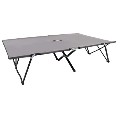 Tumbona doble plegable acero gris de vidaXL, Tumbonas - Ref: Foro24-47762, Precio: 121,50 €, Descuento: %