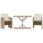 Sillas y mesita de jardín 3 piezas ratán sintético cojín beige de , Conjuntos de jardín - Ref: Foro24-365069, Precio: 181,83 ...