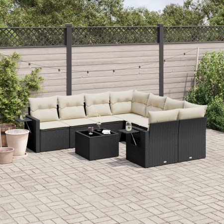 Set de sofás de jardín 8 piezas y cojines ratán sintético negro de , Conjuntos de jardín - Ref: Foro24-3219955, Precio: 508,7...
