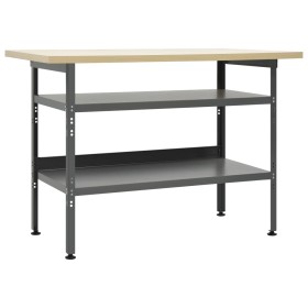 Banco de trabajo de acero gris 120x60x85 cm de vidaXL, Mesas de trabajo - Ref: Foro24-145344, Precio: 166,98 €, Descuento: %
