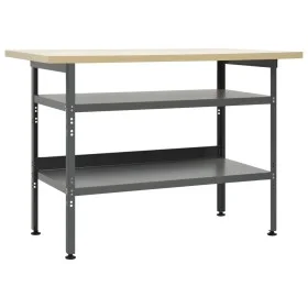 Gray steel workbench 120x60x85 cm by vidaXL, Work tables - Ref: Foro24-145344, Price: 138,38 €, Discount: %
