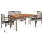 Juego de comedor de jardín 4 piezas con cojines ratán PE gris de , Conjuntos de jardín - Ref: Foro24-3213576, Precio: 327,33 ...