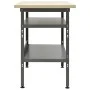 Banco de trabajo de acero gris 120x60x85 cm de vidaXL, Mesas de trabajo - Ref: Foro24-145344, Precio: 138,38 €, Descuento: %
