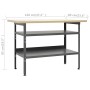 Banco de trabajo de acero gris 120x60x85 cm de vidaXL, Mesas de trabajo - Ref: Foro24-145344, Precio: 166,98 €, Descuento: %