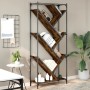 Estantería madera ingeniería y metal roble ahumado 79x30x180 cm de , Librerías y estanterías - Ref: Foro24-845433, Precio: 94...