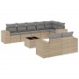 Set de sofás de jardín 9 pzas con cojines ratán sintético beige de , Conjuntos de jardín - Ref: Foro24-3222828, Precio: 610,5...