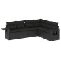 Set de sofás de jardín 6 piezas y cojines ratán sintético negro de , Conjuntos de jardín - Ref: Foro24-3220204, Precio: 403,2...
