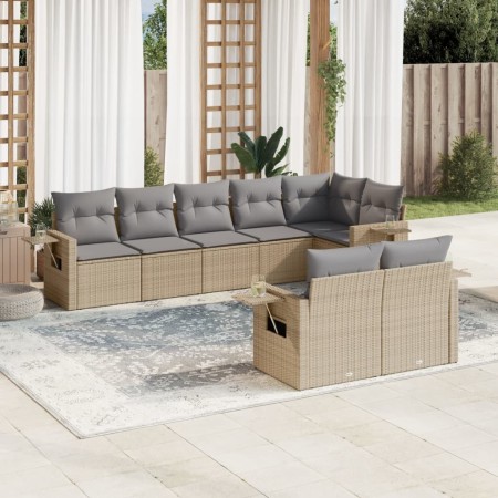 Juego de sofás de jardín con cojines beige 8 pzas ratán PE de , Conjuntos de jardín - Ref: Foro24-3220418, Precio: 553,74 €, ...