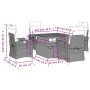 Set comedor de jardín 5 piezas con cojines ratán sintético gris de , Conjuntos de jardín - Ref: Foro24-3277401, Precio: 628,7...
