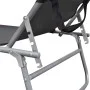 Tumbona plegable con toldo de aluminio gris de vidaXL, Tumbonas - Ref: Foro24-47772, Precio: 59,92 €, Descuento: %