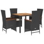 Set de muebles jardín 5 pzas con cojines ratán sintético negro de , Conjuntos de jardín - Ref: Foro24-3277504, Precio: 611,63...
