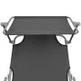 Tumbona plegable con toldo de aluminio gris de vidaXL, Tumbonas - Ref: Foro24-47772, Precio: 59,92 €, Descuento: %
