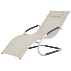 Tumbona con cojín aluminio y textilene color crema de vidaXL, Tumbonas - Ref: Foro24-47778, Precio: 103,67 €, Descuento: %
