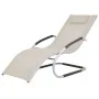 Liegestuhl mit Kissen aus Aluminium und Textilene in Cremefarbe. von vidaXL, Liegen - Ref: Foro24-47778, Preis: 101,92 €, Rab...