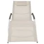 Tumbona con cojín aluminio y textilene color crema de vidaXL, Tumbonas - Ref: Foro24-47778, Precio: 101,92 €, Descuento: %